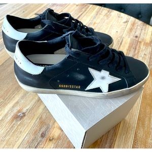 Golden Goose Superstar Leather Sneaker, Black.
